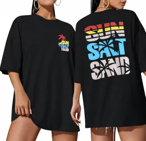 ADOREJOY Oversized Tshirts for Women Crewneck Summer Short Sleeve Loose Graphic Basic Tees