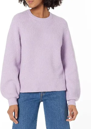 Amazon Essentials Ribbed Long Sleeve Sweaters for Women, Crewneck