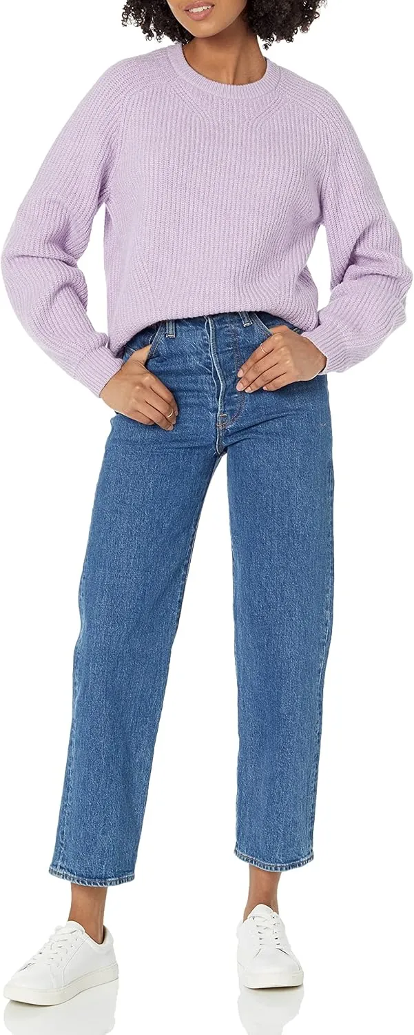 Amazon Essentials Ribbed Long Sleeve Sweaters for Women, Crewneck