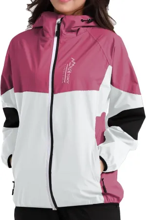 Arasiyama Women's Waterproof Rain Jackets with Hood Raincoat Lightweight Outdoor Jacket Cycling Golf Softshell Windbreaker