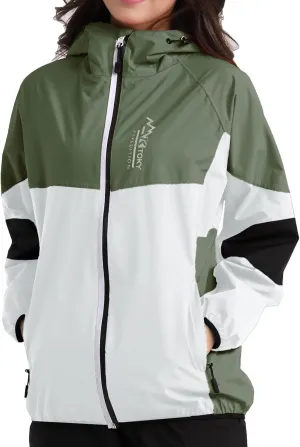 Arasiyama Women's Waterproof Rain Jackets with Hood Raincoat Lightweight Outdoor Jacket Cycling Golf Softshell Windbreaker