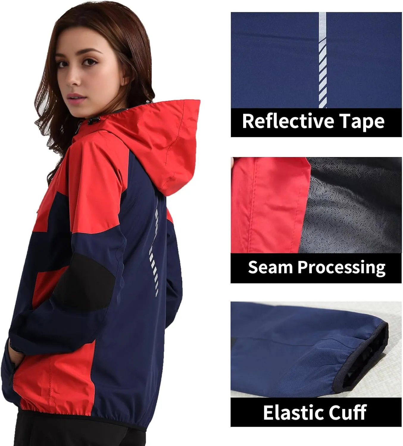 Arasiyama Women's Waterproof Rain Jackets with Hood Raincoat Lightweight Outdoor Jacket Cycling Golf Softshell Windbreaker