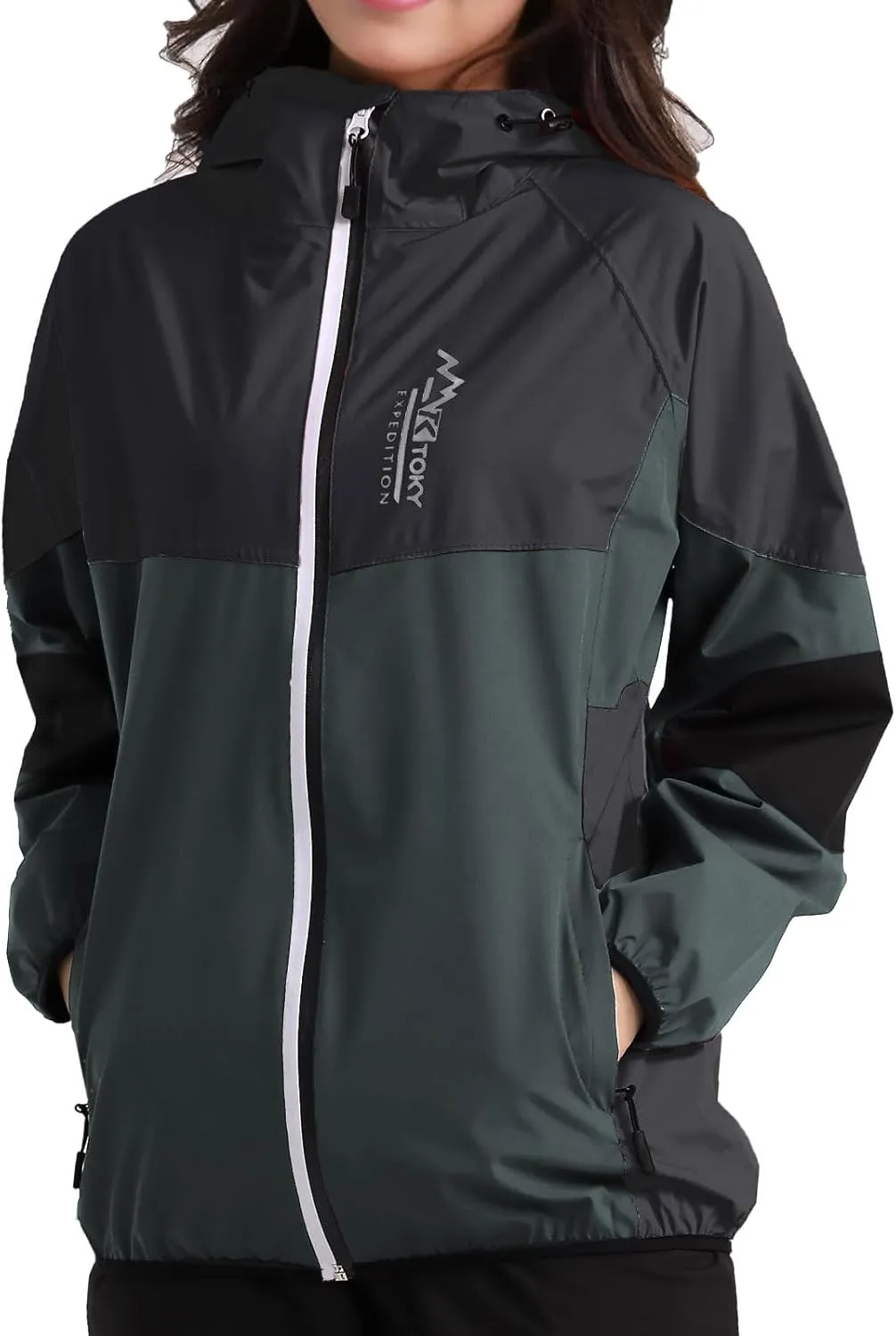 Arasiyama Women's Waterproof Rain Jackets with Hood Raincoat Lightweight Outdoor Jacket Cycling Golf Softshell Windbreaker