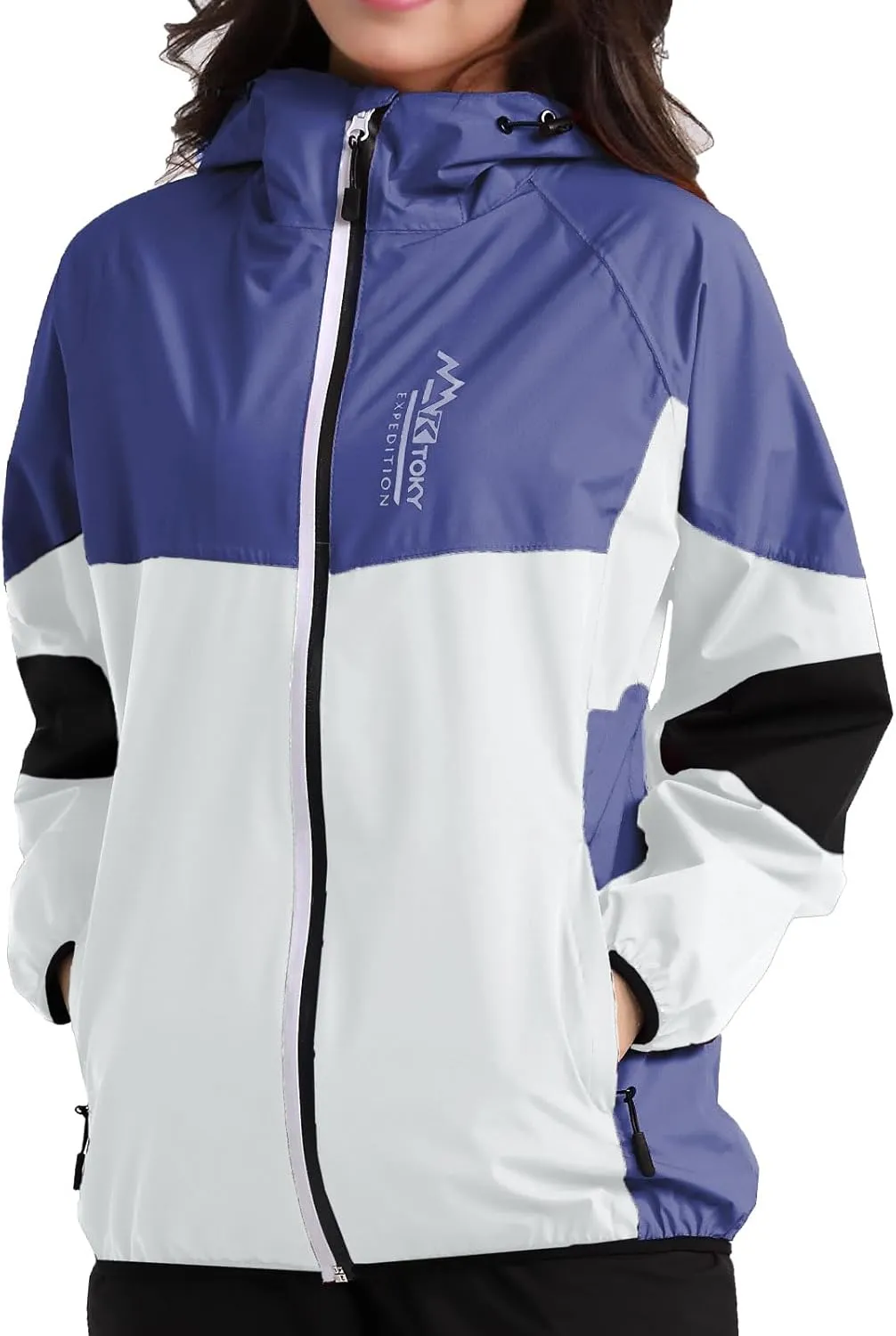 Arasiyama Women's Waterproof Rain Jackets with Hood Raincoat Lightweight Outdoor Jacket Cycling Golf Softshell Windbreaker