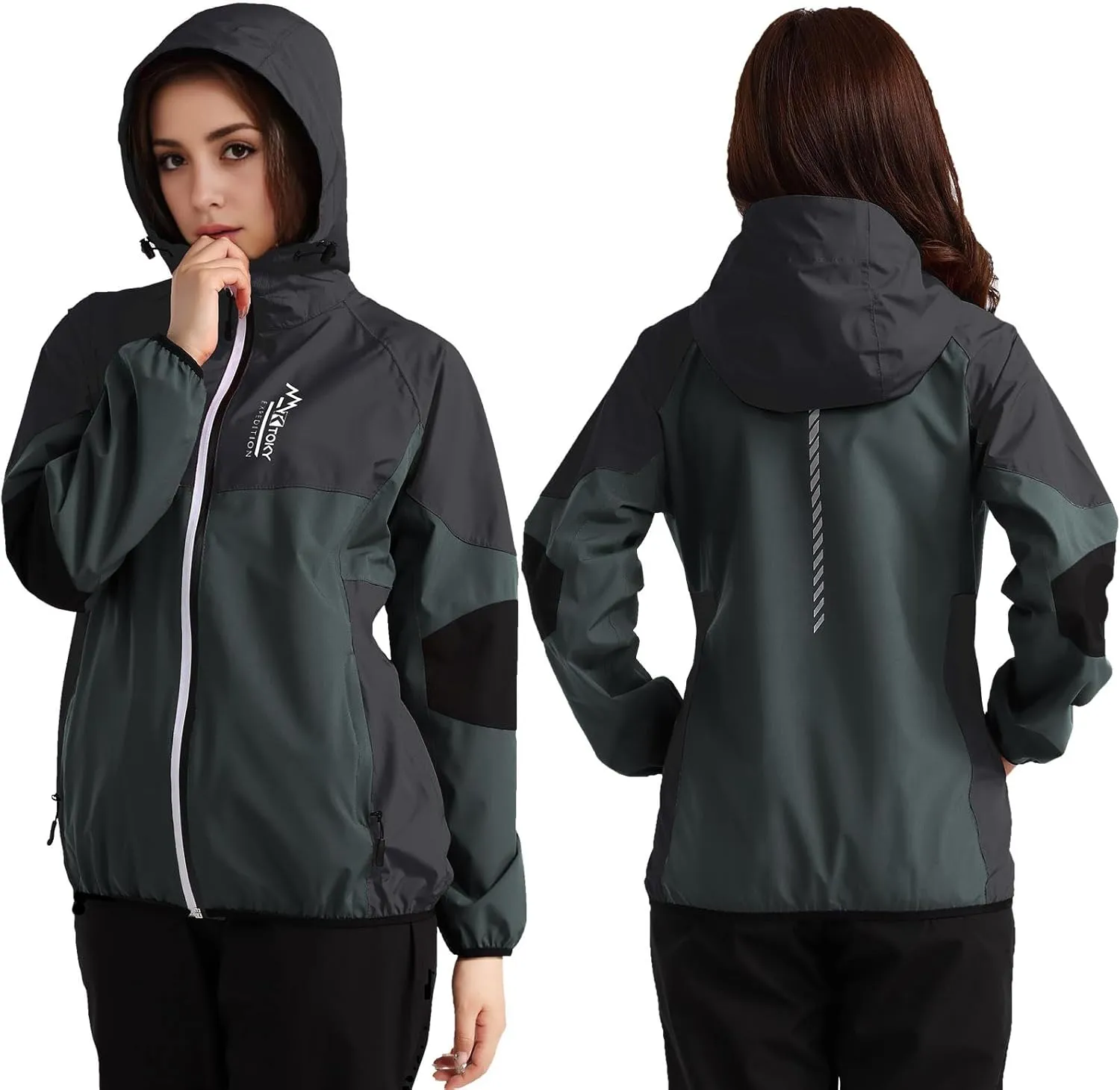Arasiyama Women's Waterproof Rain Jackets with Hood Raincoat Lightweight Outdoor Jacket Cycling Golf Softshell Windbreaker