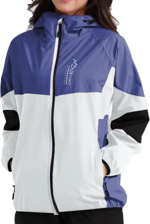 Arasiyama Women's Waterproof Rain Jackets with Hood Raincoat Lightweight Outdoor Jacket Cycling Golf Softshell Windbreaker