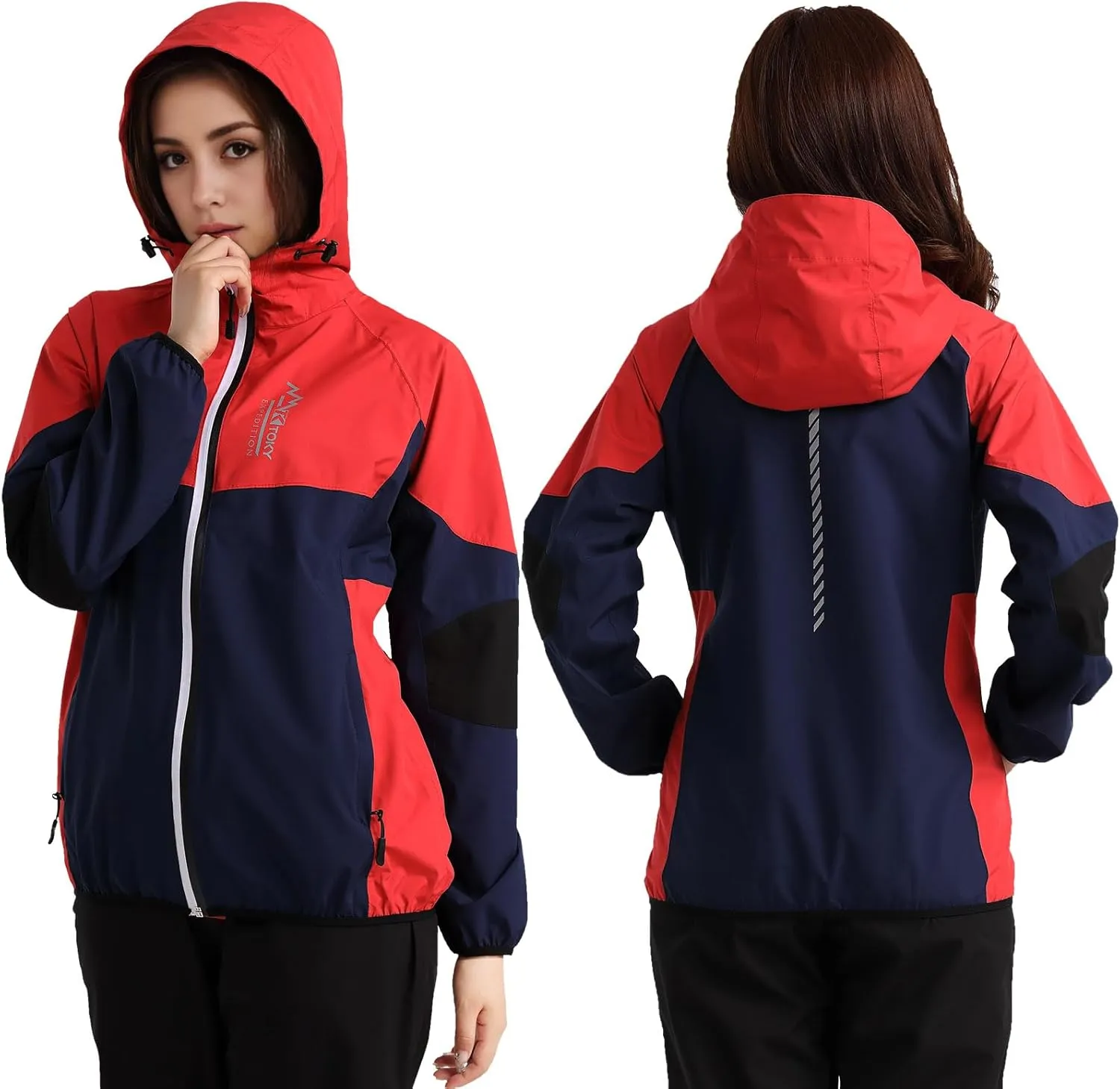 Arasiyama Women's Waterproof Rain Jackets with Hood Raincoat Lightweight Outdoor Jacket Cycling Golf Softshell Windbreaker
