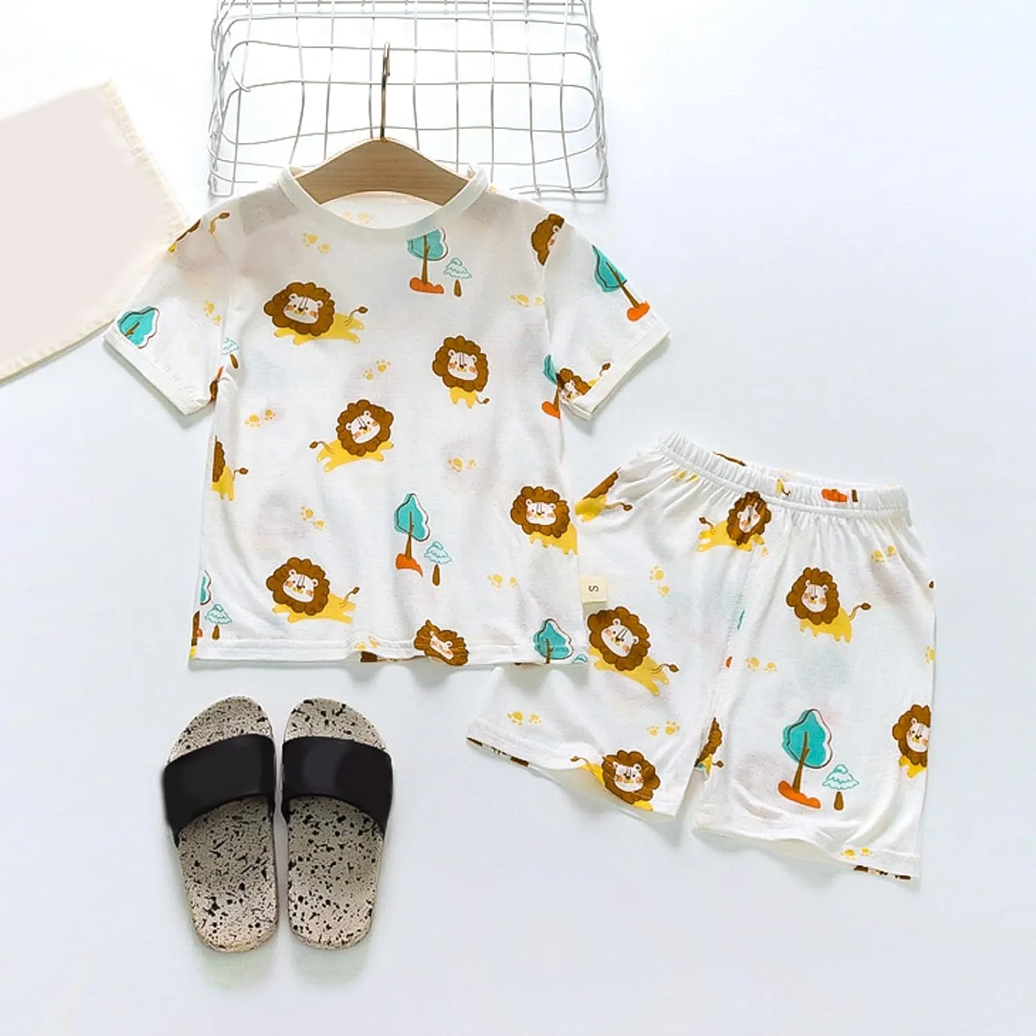 Baby Boys Girls Cotton 𝐏ajamas Short Sleeve 𝐏a𝐣ama Sets for Toddler 𝐒leepwear Cute 𝐏𝐣s Tops Shorts 𝐋ounge𝐰ear