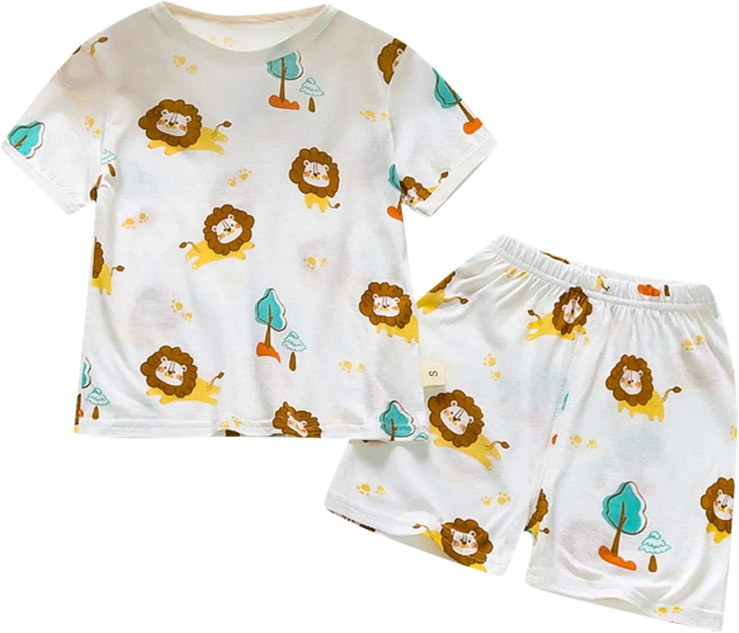 Baby Boys Girls Cotton 𝐏ajamas Short Sleeve 𝐏a𝐣ama Sets for Toddler 𝐒leepwear Cute 𝐏𝐣s Tops Shorts 𝐋ounge𝐰ear