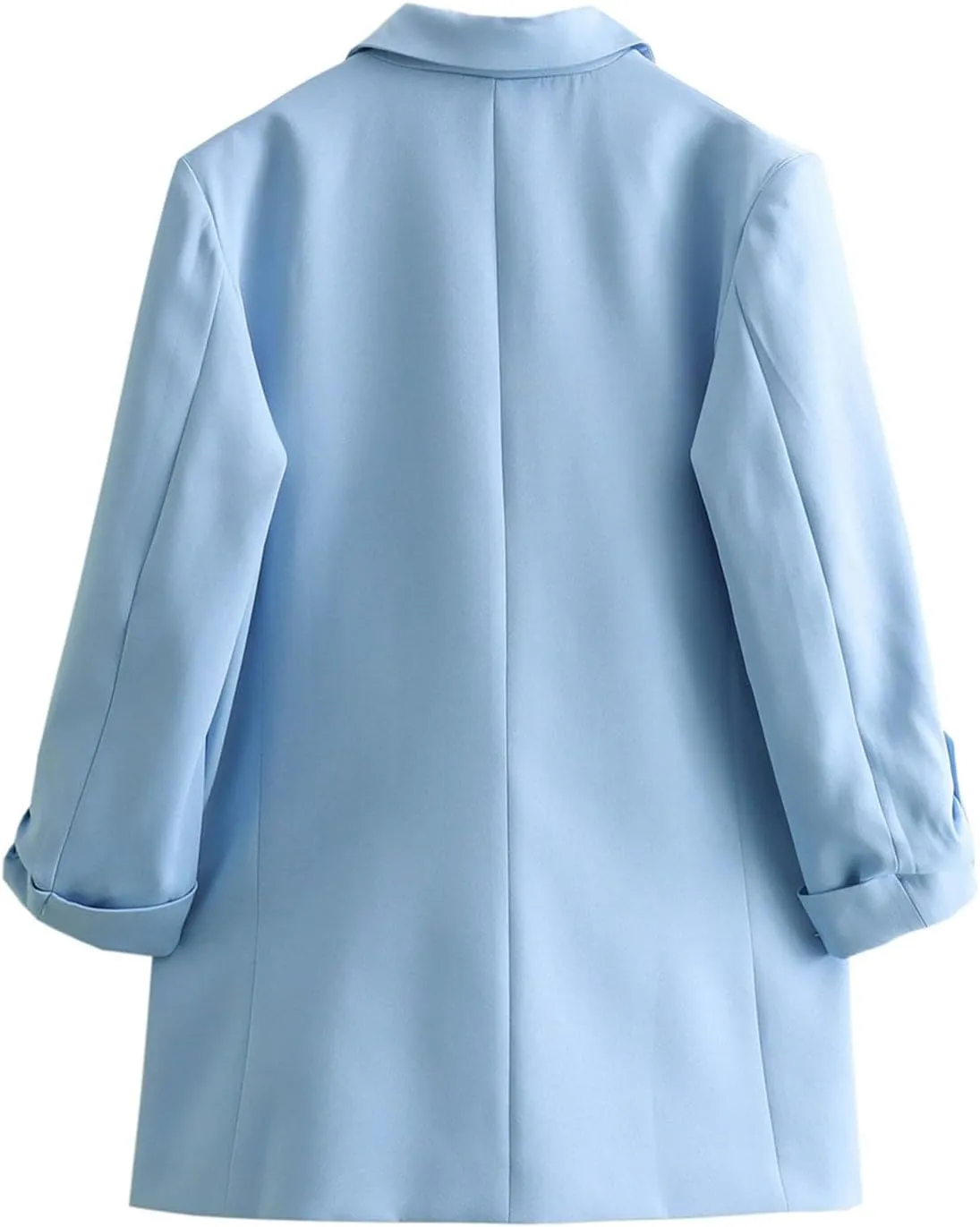 Blazers for Women Casual 2024 Fall Trendy Rolled Hem Work Office Suit Blazers Long Sleeve Solid Color Lapel Jackets