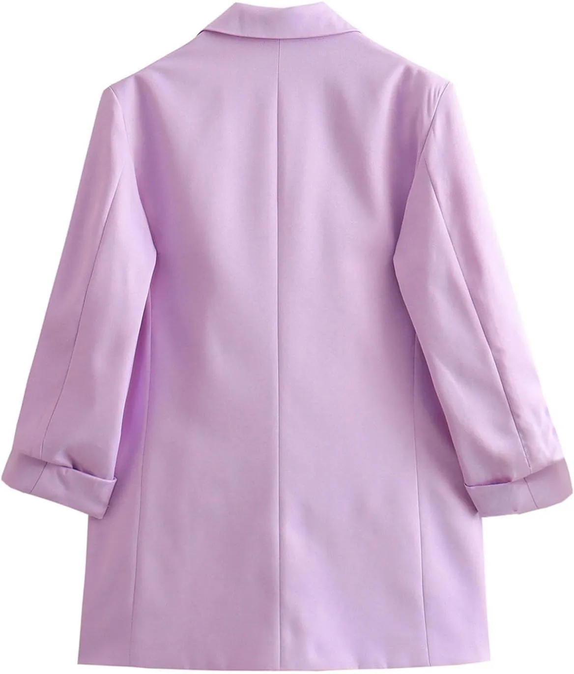 Blazers for Women Casual 2024 Fall Trendy Rolled Hem Work Office Suit Blazers Long Sleeve Solid Color Lapel Jackets