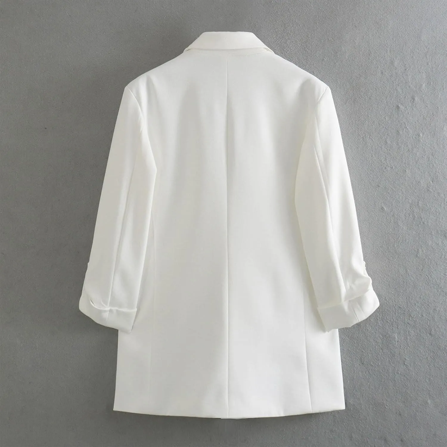 Blazers for Women Casual 2024 Fall Trendy Rolled Hem Work Office Suit Blazers Long Sleeve Solid Color Lapel Jackets