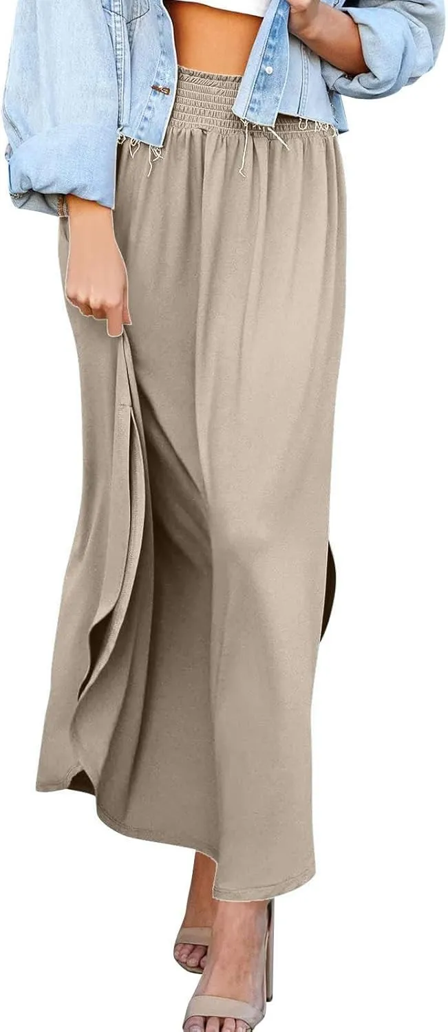 Boho Floral Maxi Skirt Elastic High Waist Tiered Pleated Flowy Long Women Summer Casual Beach Skirt