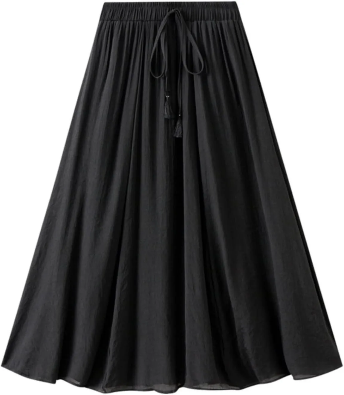 Boho Floral Summer Maxi Skirts Women Elastic High Waist Tiered Pleated Flowy Long Casual Beach Skirt