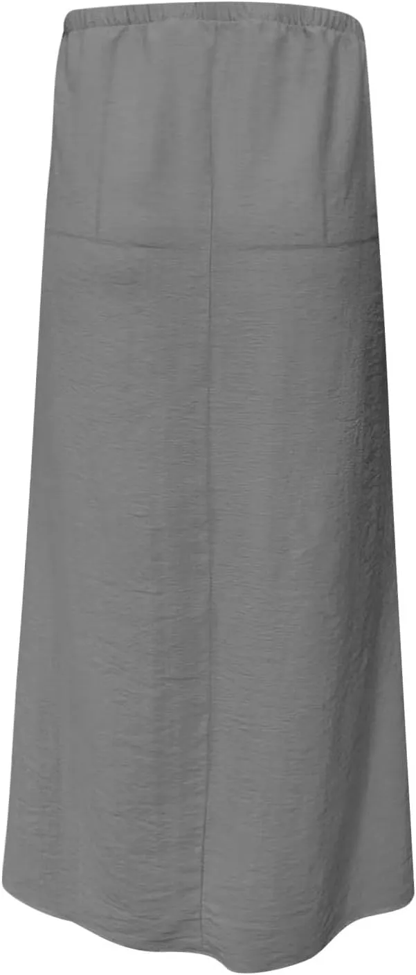 Boho Skirts Women 2025 Maxi Summer Skirts Drawstring Waist Casual Long Skirt Trendy Flowy Skirts for Beach Vacation