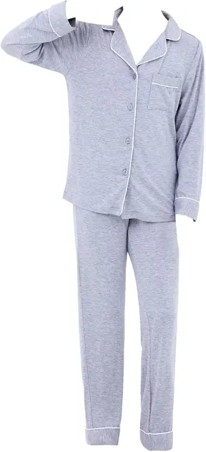 Boys Girls 𝐏a𝐣ama Set Solid Button Down Long Sleeve Sl𝐞epwear Cotton 𝐏ajamas for Kids 𝐏js Loung𝐞wear Tops Pants