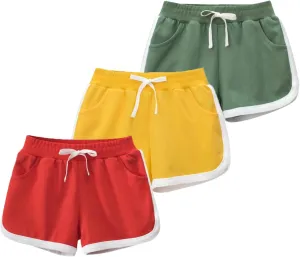 Boys Girls Summer 2 Pack Knit Sports Shorts,Toddler Baby Casual Pull-On Soft Shorts