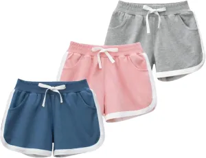 Boys Girls Summer 2 Pack Knit Sports Shorts,Toddler Baby Casual Pull-On Soft Shorts