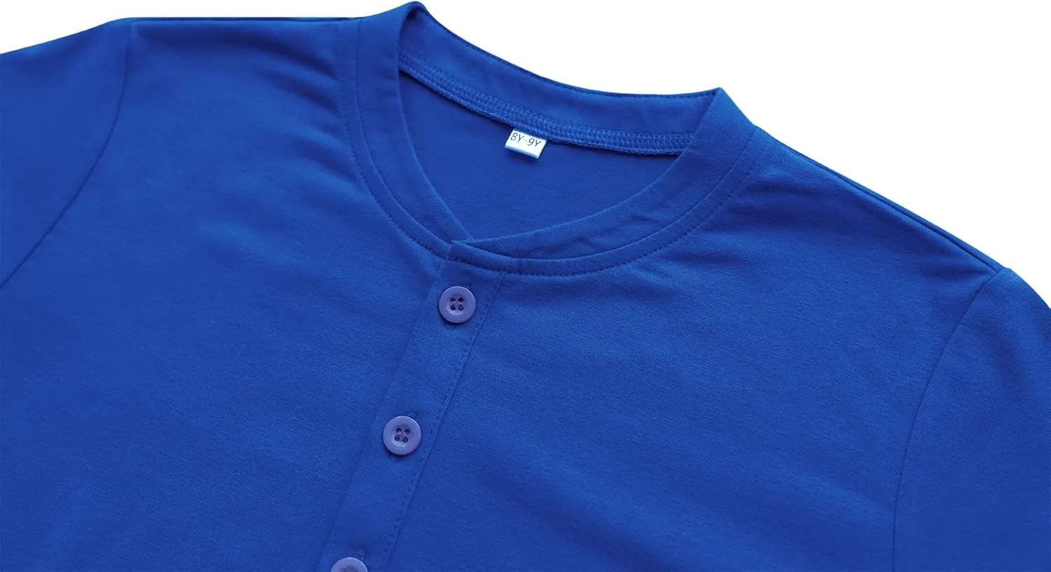 Boys Short Sleeve Henley Shirts Kids Cotton Crew Neck Basic Tees Soft T-Shirts
