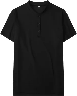 Boys Short Sleeve Henley Shirts Kids Cotton Crew Neck Basic Tees Soft T-Shirts