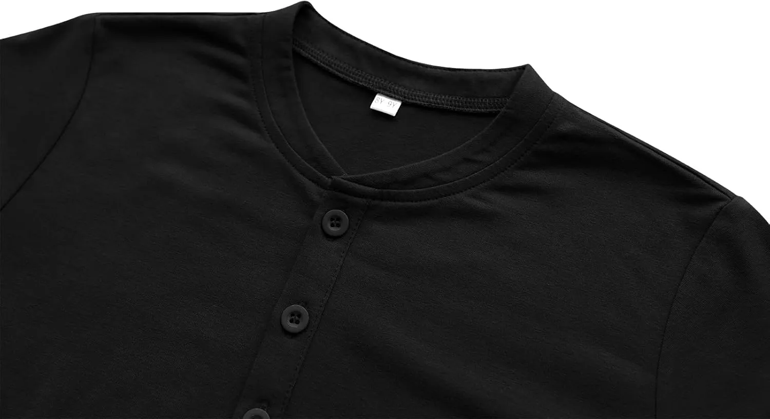 Boys Short Sleeve Henley Shirts Kids Cotton Crew Neck Basic Tees Soft T-Shirts