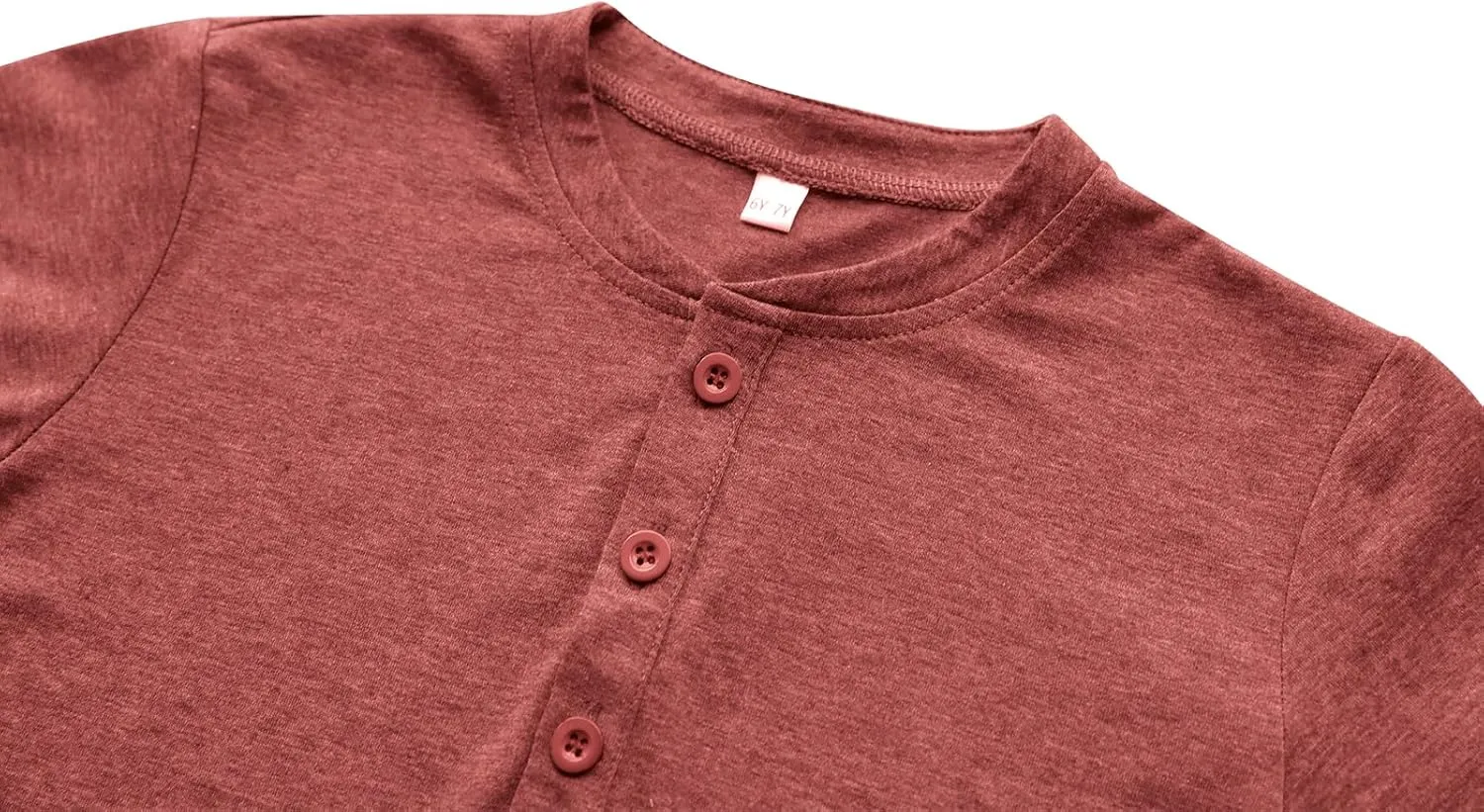 Boys Short Sleeve Henley Shirts Kids Cotton Crew Neck Basic Tees Soft T-Shirts