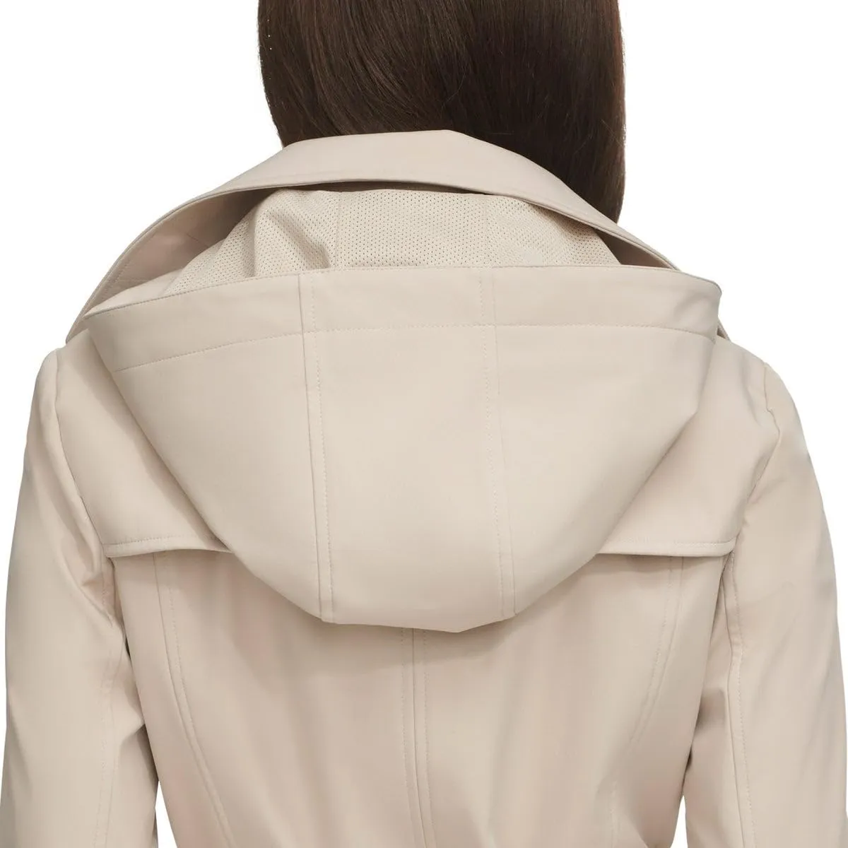 Calvin Klein Women's Trench Coat - Mid-Length Jacket with Detachable Hood - Belted Overcoat