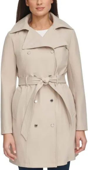 Calvin Klein Women's Trench Coat - Mid-Length Jacket with Detachable Hood - Belted Overcoat
