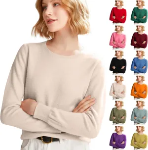 Cashmere Sweaters for Women Long Sleeve Causal Pullover Tops Soft Warm Cozy Lightweight Thin Spring Knit Sweaters