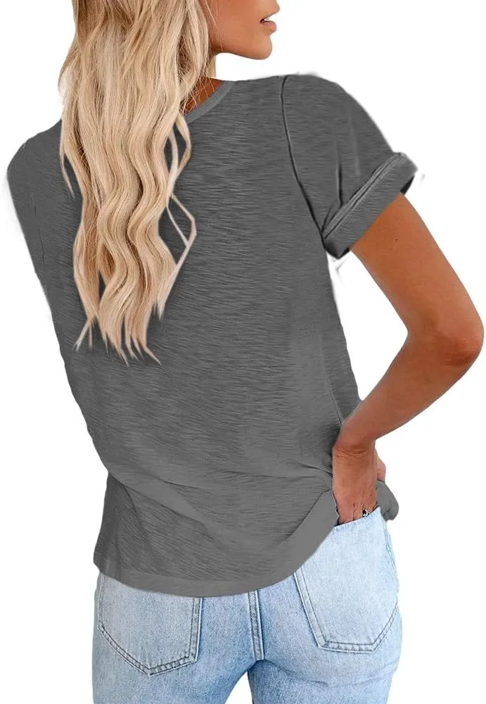 Cicy Bell Women's Short Sleeve Shirts Crewneck Loose Casual Summer Basic Tees Tops