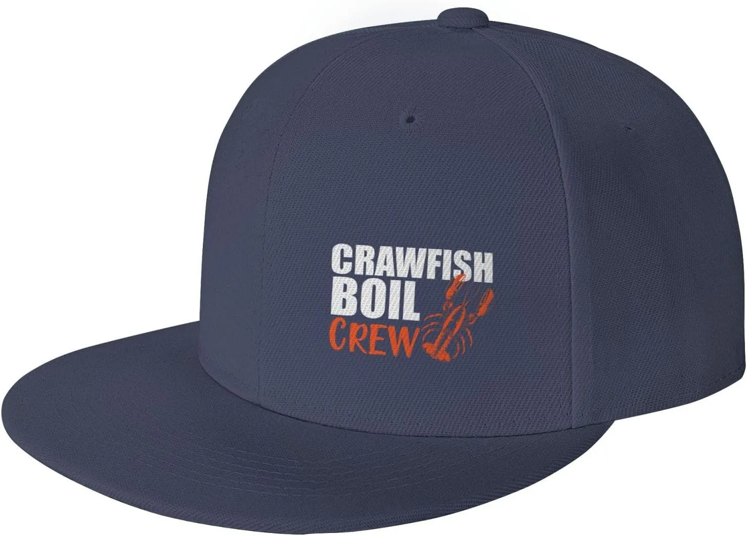 Crawfish Boil Crew Flat Brim Baseball Cap Polyester Snapback Hat for Outdoor Sports