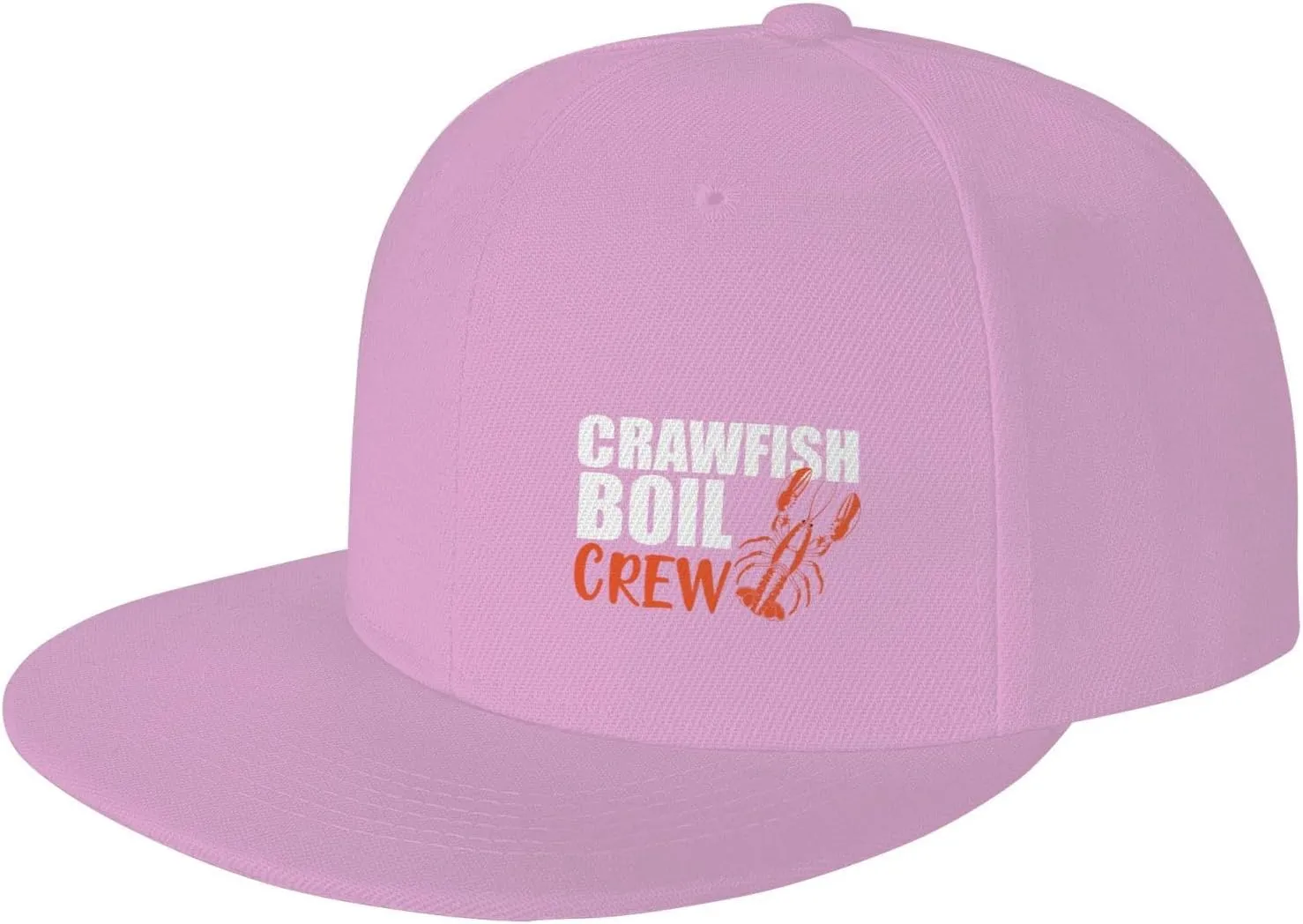 Crawfish Boil Crew Flat Brim Baseball Cap Polyester Snapback Hat for Outdoor Sports