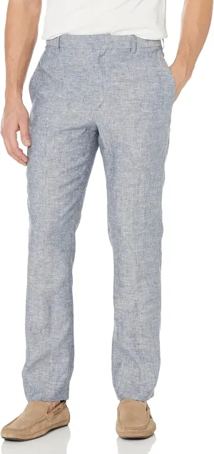 Cubavera Men's Delave 100% Linen Pant, Flat Front Lightweight Fabric, Relaxed Summer Pants For Men
