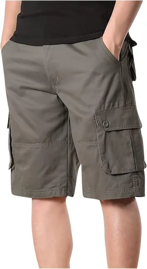 Febecool Cargo Pants for Men Shorts Men Casual Cropped Trousers Multi Pockets Outdoor Straight Leg Pants Shorts Pants