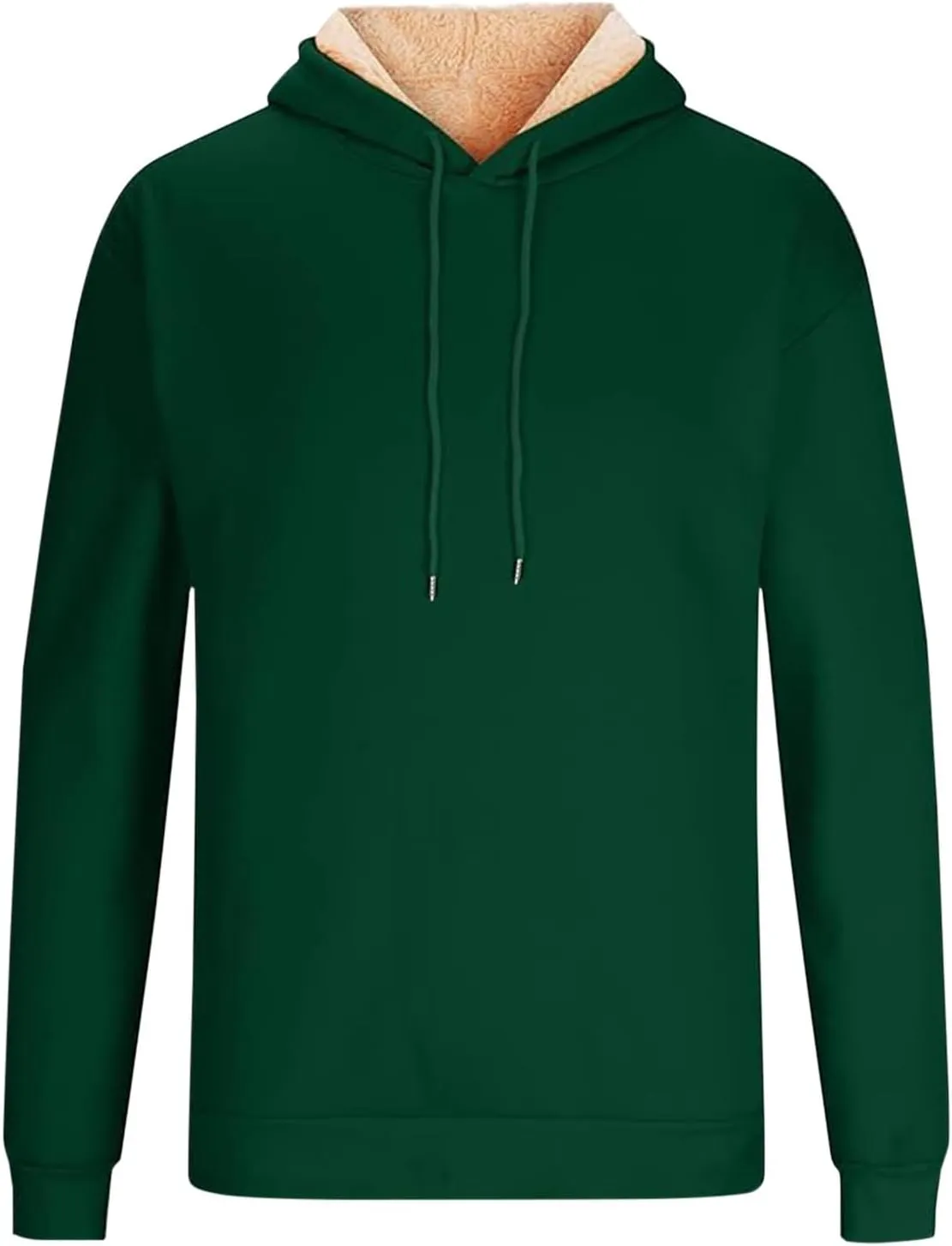 Fleece Lined Hoodies for Men Big Tall Hooded Sweatshirt Sherpa Lined Long Sleeve Pullover Tops Kanga Pocket Clothes
