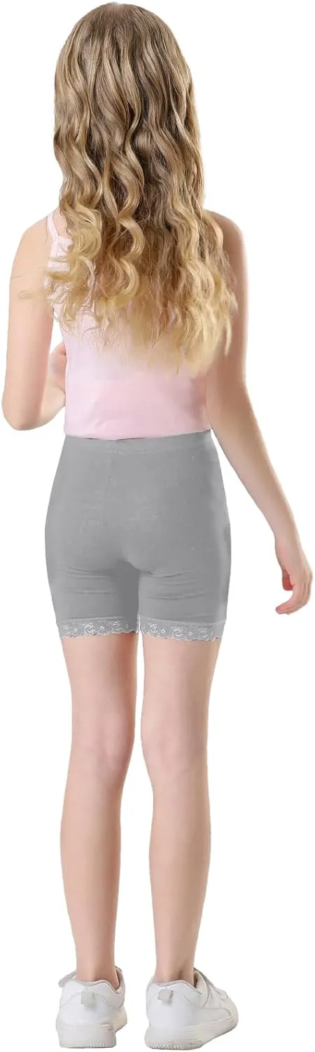 Girls Shorts Dance Lace Undershorts Soft Cotton Athletic Running Bike Shorts