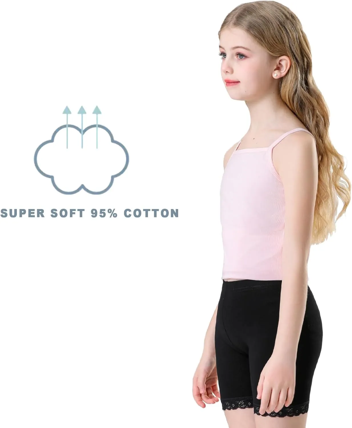 Girls Shorts Dance Lace Undershorts Soft Cotton Athletic Running Bike Shorts