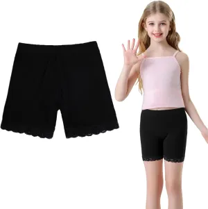 Girls Shorts Dance Lace Undershorts Soft Cotton Athletic Running Bike Shorts