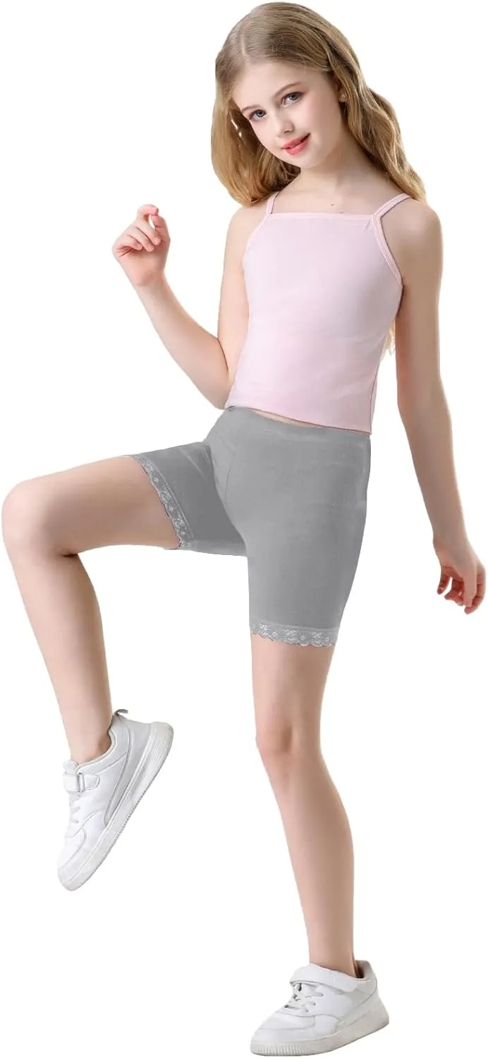 Girls Shorts Dance Lace Undershorts Soft Cotton Athletic Running Bike Shorts