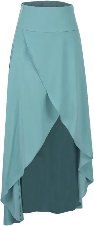 High Waist Wrap Skirt for Women Flowy Skirts Trendy Summer Ruffle High Low Maxi Skirt with Slit Boho Beach Skirts