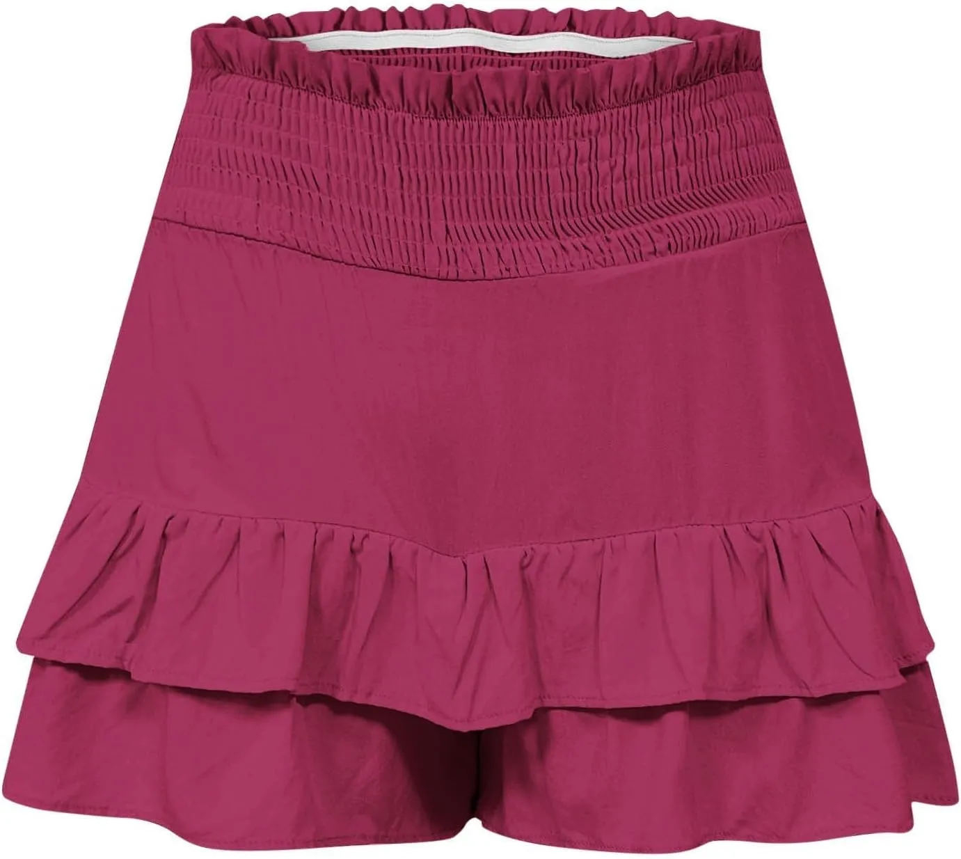 High Waisted Ruffle Shorts for Women Pleated Hem Casual Athletic Culottes Bermuda Shorts 2024 Summer Trendy Clothes