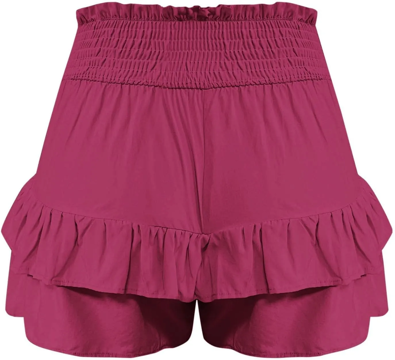 High Waisted Ruffle Shorts for Women Pleated Hem Casual Athletic Culottes Bermuda Shorts 2024 Summer Trendy Clothes