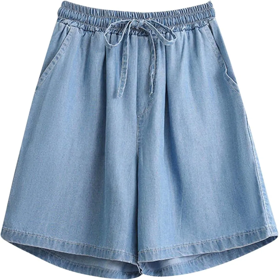 hlysgo Womens Boyfriend Jean Shorts 2025 Summer Casual Loose Fit Denim Shorts High Waisted Drawstring Going Out Short Jeans