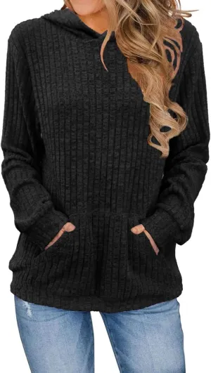 Hoodies for Women Long Sleeve Sweatshirts Fall Pullover Sweatshirts Casual Loose Blouses Tunic with Kangaroo Pockets