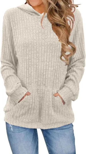 Hoodies for Women Long Sleeve Sweatshirts Fall Pullover Sweatshirts Casual Loose Blouses Tunic with Kangaroo Pockets