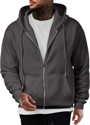 JMIERR Mens Casual Cotton Drawstring Hoodies and Full Zip Fleece Hoodies