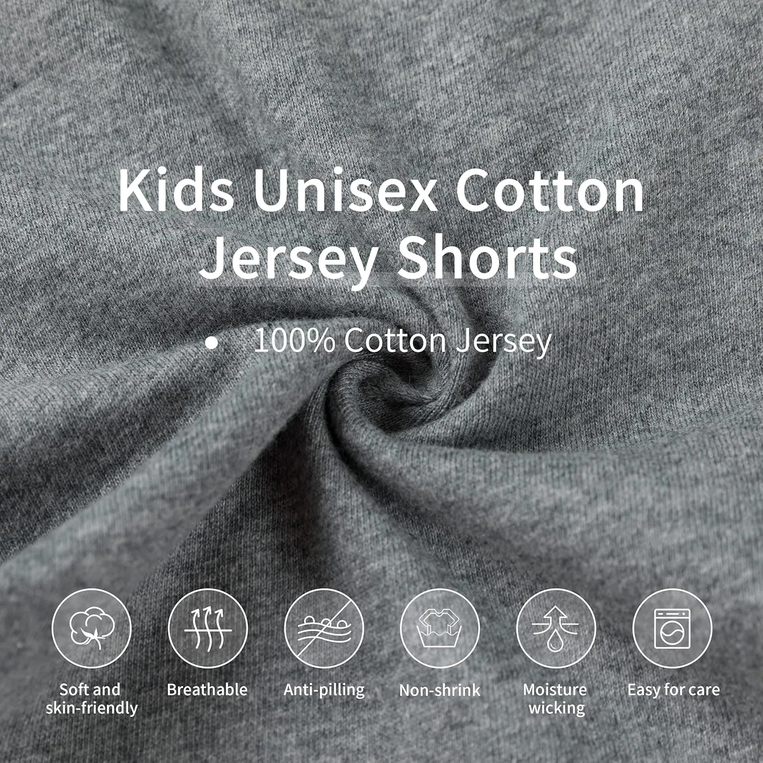Kids Unisex 100% Cotton Casual Pull On Shorts for Boys and Girls 4-12 Years