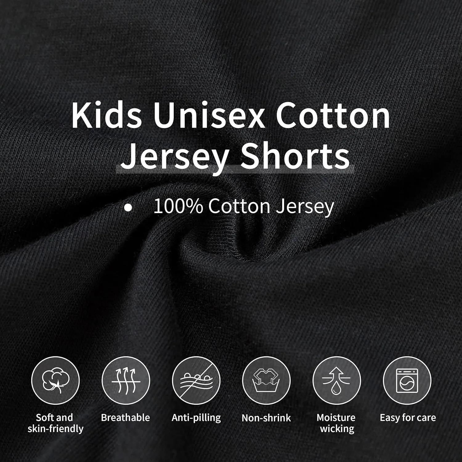 Kids Unisex 100% Cotton Casual Pull On Shorts for Boys and Girls 4-12 Years