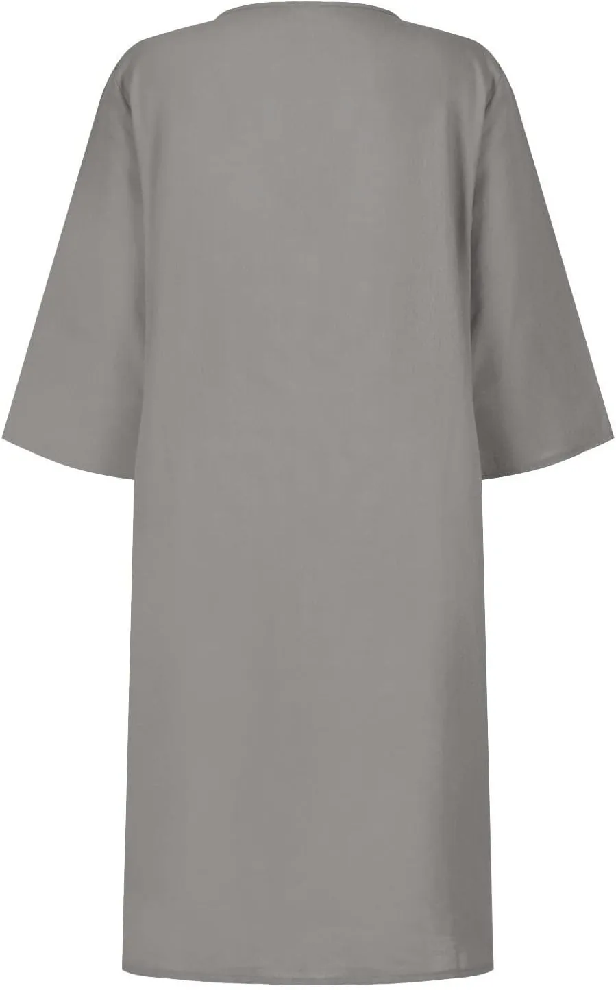 Linen Dresses for Women 2025 Casual Summer 3/4 Sleeve V Neck Knee Length Dress Mini Cruise Beach Vacation Sun Dresses