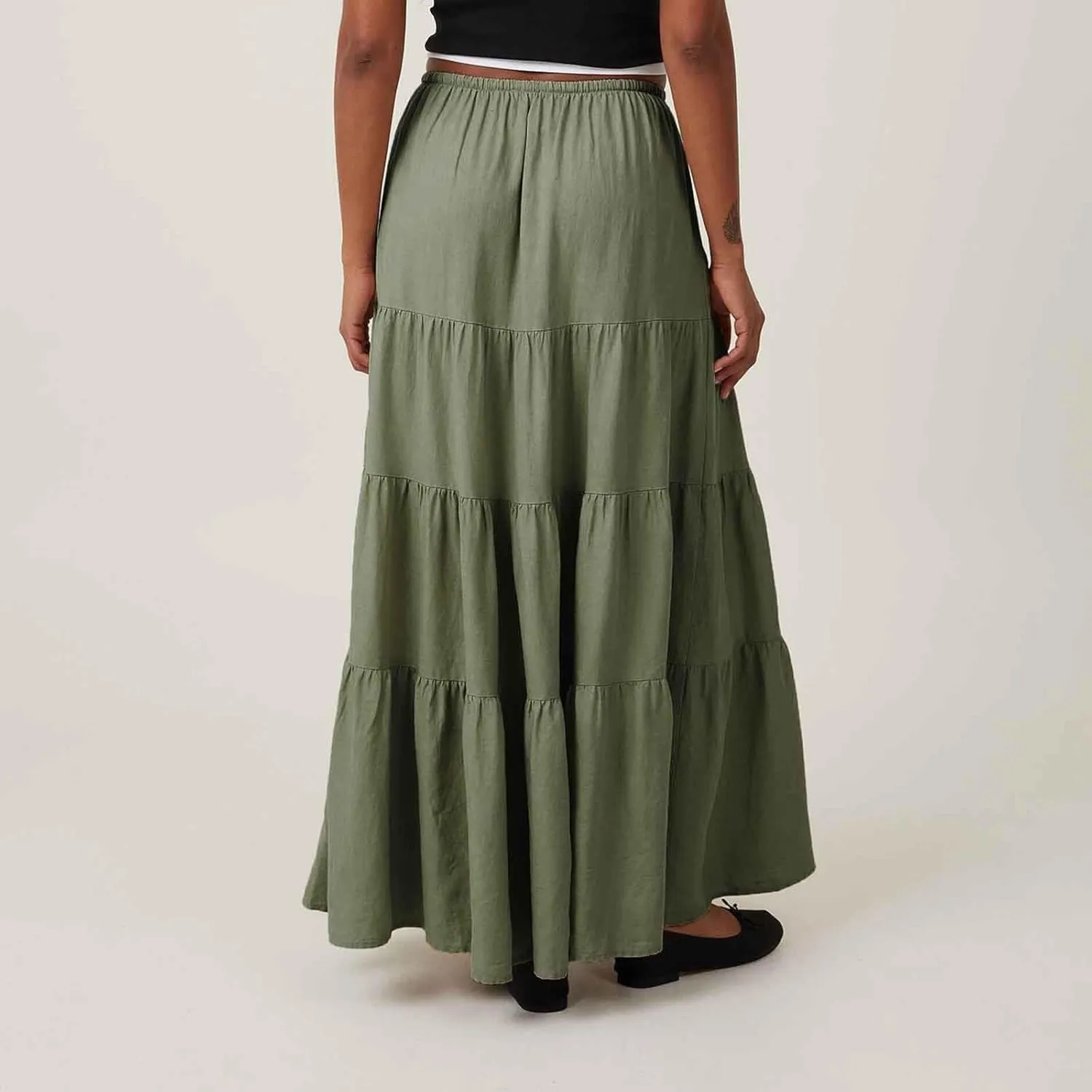 Long Flowy Skirts for Women Boho Summer Tiered Skirts Drawstring Waist Casual Maxi Skirts A Line Beach Skirts